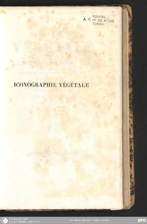 Iconographie végétale ou Organisation des Végétaux