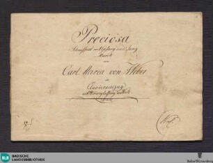 Preciosa. Excerpts. Arr - Don Mus.Ms. 2637 : pf