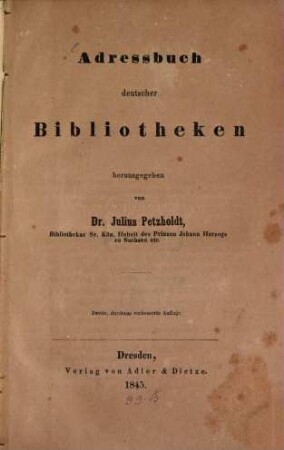 Adressbuch deutscher Bibliotheken