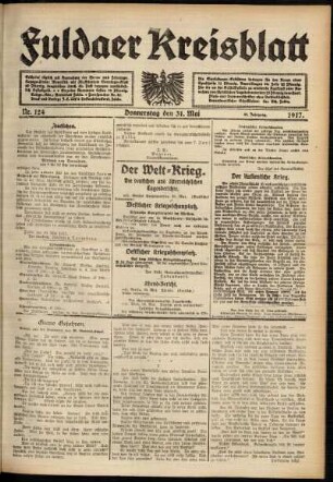 Ausgabe vom Donnerstag, den 31. Mai 1917.