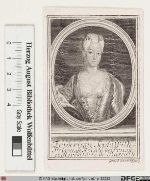 Bildnis (Friederike Sophie) Wilhelmine, Markgräfin von Brandenburg-Bayreuth, geb. Prinzessin von Preußen
