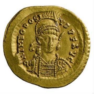 Münze, Solidus, 441 - 450 n. Chr.