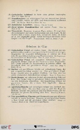 Arbeiten in Glas (Nr. 431-468)