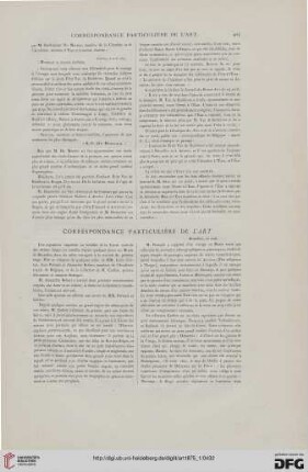 Correspondance particulière de l'Art