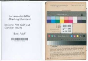 Entnazifizierung Adolf Bald , geb. 08.10.1898 (Studienrat)