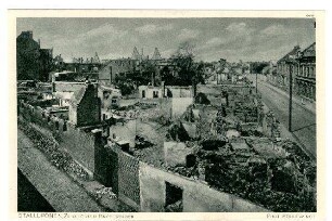Der Krieg 1914/15 in Postkarten, 15. Reihe, Abt.: Deutschland; Inhalt: Ostpreußen/2.Gruppe: Nr. 144: Stallupönen, Zerstörter Häuserblock