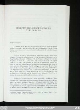 Les Dettes De Guerre Grecques Vues De Paris