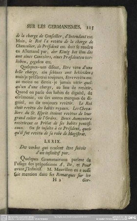 LXXIX. Des verbes qui veulent être suivis d'un infinitif pur