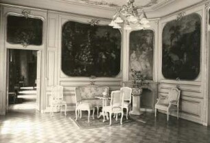 Schloss Oberlichtenau, Inneres, Erdgeschoss, Gartensaal, hintere linke Raumecke