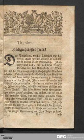 Hochgeehrtester Herr!...