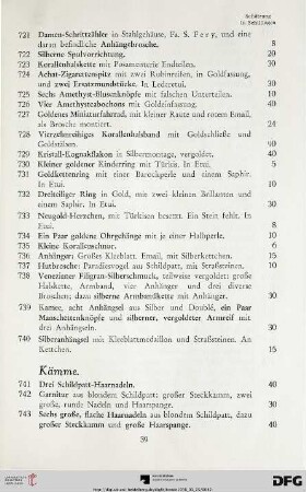 Kämme (Nr. 741-745)