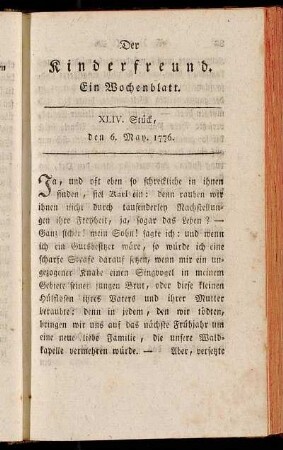 XLIV. Stück, den 6. May. 1776