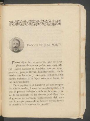 Rasgos de José Martí.