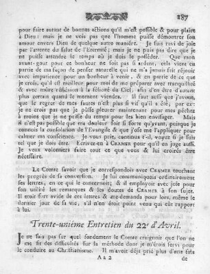 Trente-uniéme Entretien du 22e d'Avril.