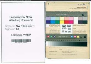 Entnazifizierung Walter Lambeck , geb. 27.10.1898 (Verw.Sekretaer)