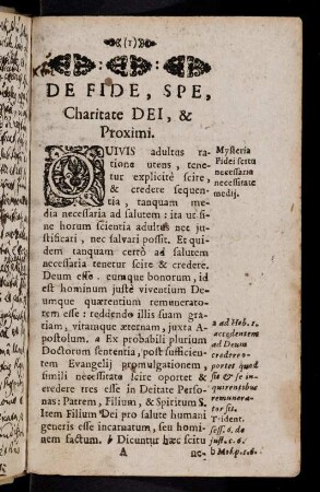 1-111, De Fide, Spe, Charitate Dei & Proximi