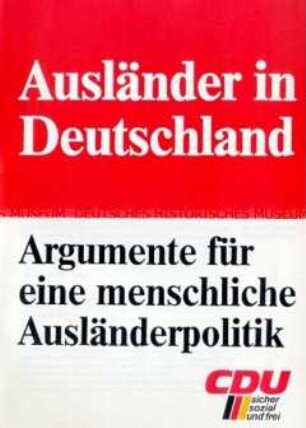 Propagandaschrift der CDU zur Bundestagswahl 1983