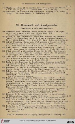 VI. Ornamentik und Kunstgewerbe (Nr. 950 - 1124)