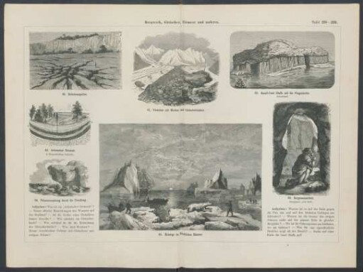 Tafel 238-241. [Bergwerk, Gletscher, Geysir, Vulkan.]