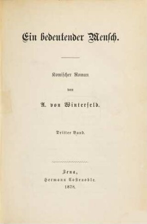 Ein bedeutender Mensch : Komischer Roman, 3