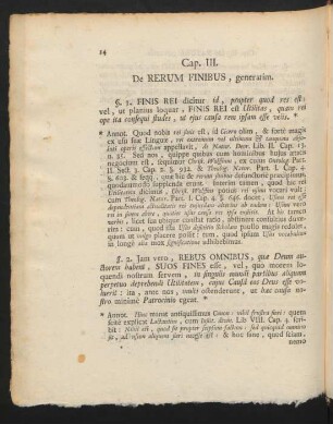 Cap. III. De Rerum Finibus, generatim.