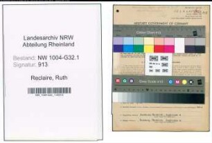 Entnazifizierung Ruth Reclaire , geb. 20.09.1914 (Bibliothekarin)
