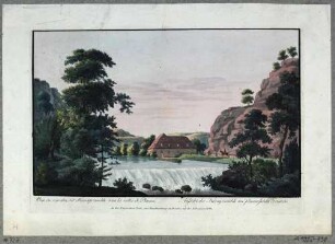 Das Wehr hinter der Buschmühle mit Blick auf die Königsmühle im Plauenschen Grund