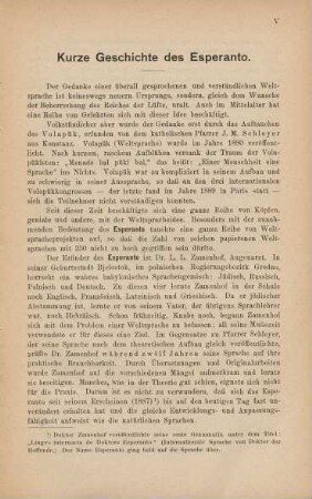 Kurze Geschichte des Esperanto