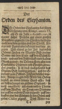 Der Orden des Elephanten.