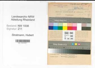 Entnazifizierung Hubert Stratmann , geb. 01.06.1892 (Sachbearbeiter)