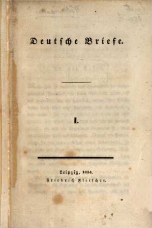 Deutsche Briefe, 1.