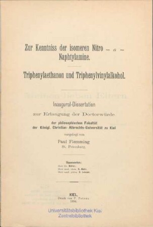 Zur Kenntniss der isomeren Nitro-α-Naphtylamine