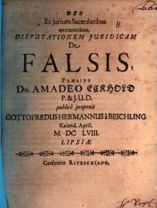 Disp. iur. de falsis