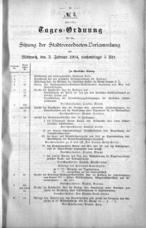 Tages-Ordnung, 03. Februar 1904