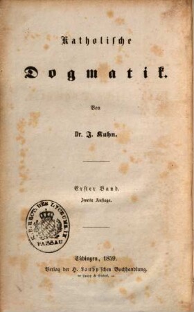 Katholische Dogmatik, 1. Einleitung in die katholische Dogmatik