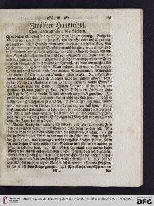 Zwölfter Haupttitul: Von Africanischen Geschichten