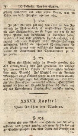 XXXVII. Kapitel. Vom Ablösen der Wachten.