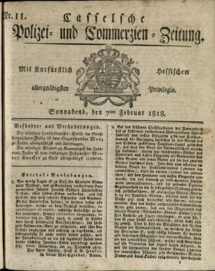 Nr. 11, Sonnabend, den 7ten Februar 1818