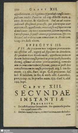 Caput XIII. Secundae Instantiae Processus