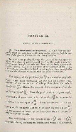 Chapter III. Motion about a fixed axis.