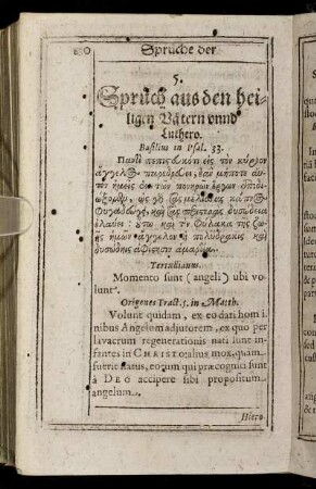 5. Sprüch aus den heiligen Vätern unnd Luthero.