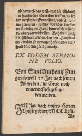 Von Sant Anthonii Zungen ...