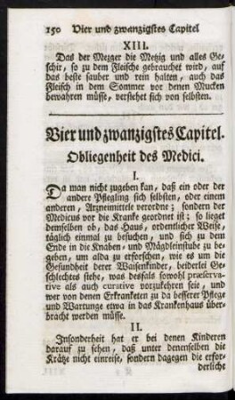 Vier und zwanzigstes Capitel. Obliegenheit des Medici