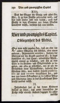 Vier und zwanzigstes Capitel. Obliegenheit des Medici