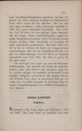 Andra Kapitlet. Krigsfaran.