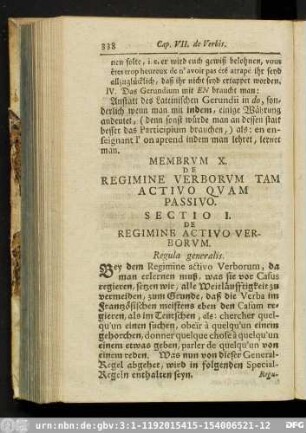 Sectio I. De Regimine Activo Verborum.
