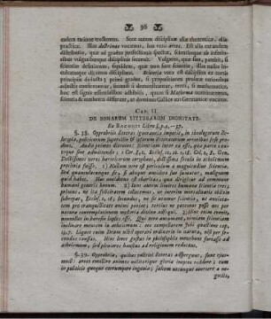 Cap. II. De Bonarum Litterrarum Dignitate.