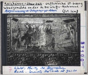 Reichenau-Oberzell, St. Georg: Auferweckung der Tochter des Jairus und Heilung der Blutflüssigen (links)