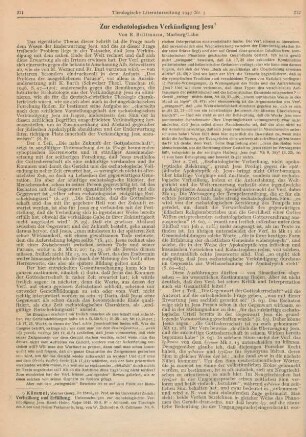 271-274 Zur eschatologischen Verkündigung Jesu