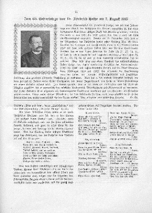 Zum 60. Geburtstag von D. Friedrich Holtze am 7. August 1915